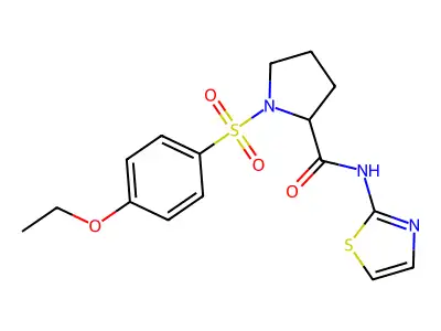 1-[(4-ethoxyphenyl)sulfonyl]-N-1,3-thiazol-2-ylprolinamide structure