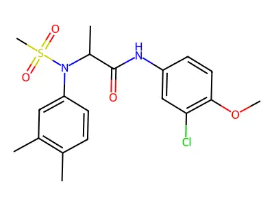 N-(3-chloro-4-methoxyphenyl)-2-(3,4-dimethyl-N-methylsulfonylanilino)propanamide structure