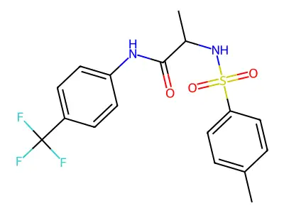 2-[(4-methylphenyl)sulfonylamino]-N-[4-(trifluoromethyl)phenyl]propanamide structure