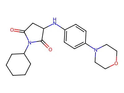 1-Cyclohexyl-3-((4-morpholinophenyl)amino)pyrrolidine-2,5-dione structure