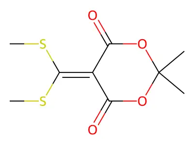 5-[Bis(methylsulfanyl)methylidene]-2,2-dimethyl-1,3-dioxane-4,6-dione structure