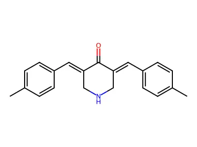 (3E,5E)-3,5-bis[(4-methylphenyl)methylidene]piperidin-4-one structure