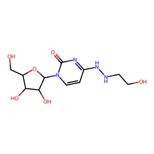 2(1H)-Pyrimidinone, 4-(2-(2-hydroxyethyl)hydrazino)-1-(beta-D-ribofuranosyl)- structure