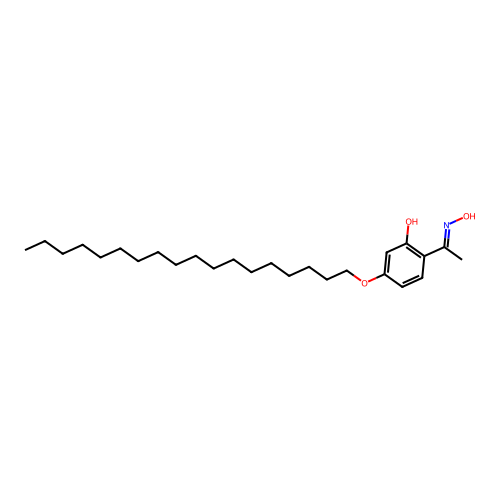2-(N-hydroxy-C-methylcarbonimidoyl)-5-octadecoxyphenol structure