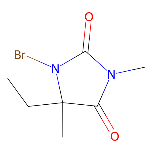 1-Bromo-3,5-dimethyl-5-ethylhydantoin structure