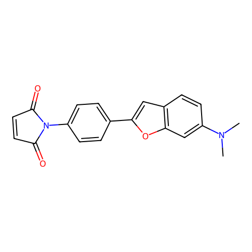 N-(4-(2-(6-Dimethylamino)benzofuranyl)phenyl)maleimide structure