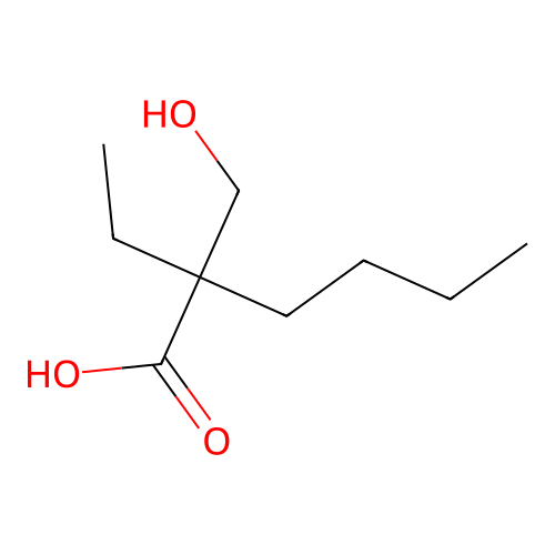 2-ethyl-2-(hydroxymethyl)hexanoic Acid structure