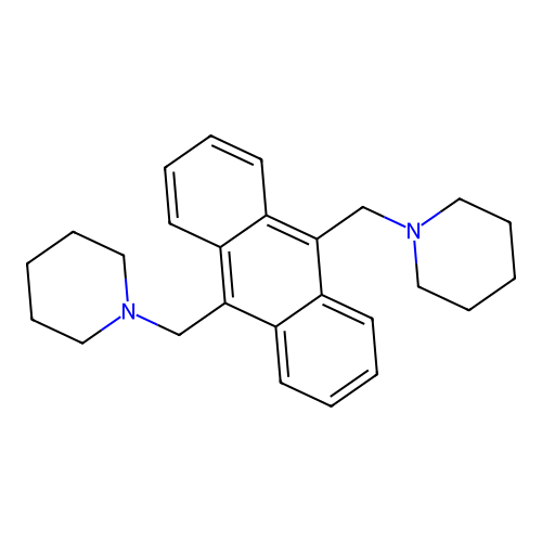 {[10-(Piperidylmethyl)-9-anthryl]methyl}piperidine structure