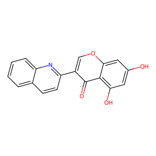 5,7-dihydroxy-3-(quinolin-2-yl)-4H-chromen-4-one structure