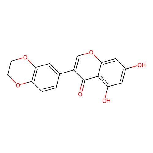 3-(2,3-dihydro-1,4-benzodioxin-6-yl)-5,7-dihydroxy-4H-chromen-4-one structure