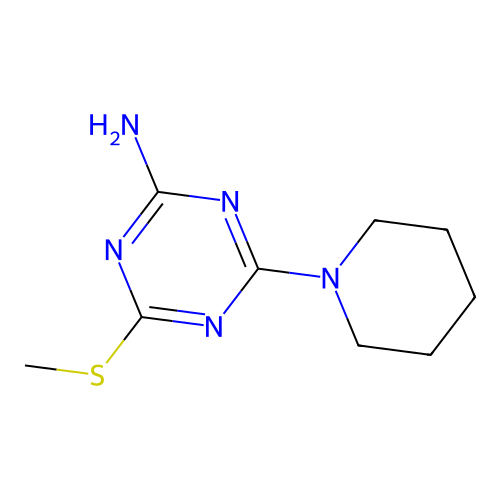 4-(Methylthio)-6-piperidino-1,3,5-triazin-2-amine structure