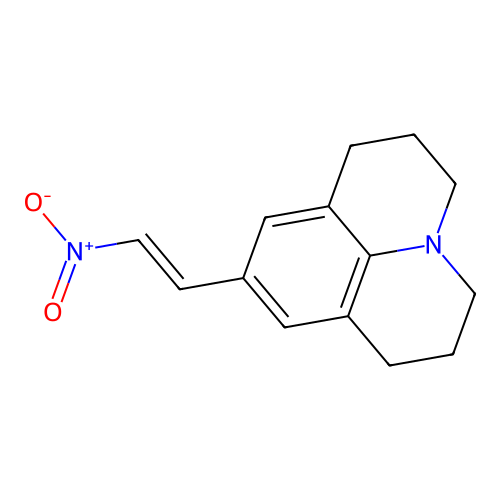 1H,5H-Benzo(ij)quinolizine, 2,3,6,7-tetrahydro-9-(2-nitrovinyl)-,(E)- structure