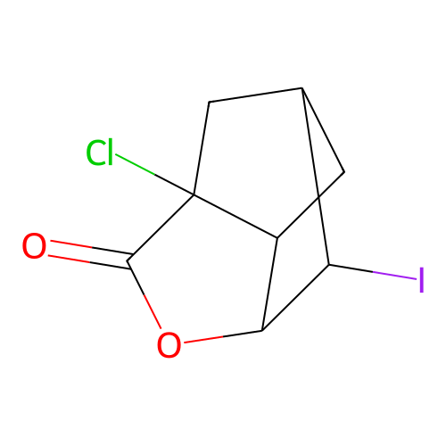 6-Chloro-2-iodo-4-oxatricyclo[4.2.1.0~3,7~]nonan-5-one structure