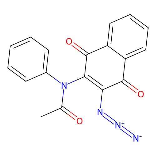 N-(3-azido-1,4-dioxo-1,4-dihydronaphthalen-2-yl)-N-phenylacetamide structure
