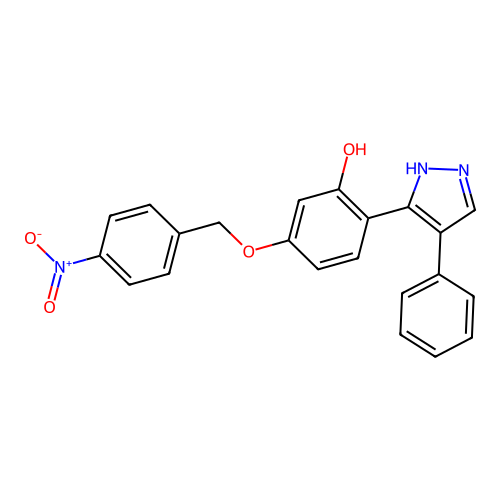 5-(4-Nitro-benzyloxy)-2-(4-phenyl-1H-pyrazol-3-yl)-phenol structure