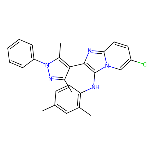 6-chloro-2-(3,5-dimethyl-1-phenyl-1H-pyrazol-4-yl)-N-(2,4-dimethylphenyl)imidazo[1,2-a]pyridin-3-amine structure