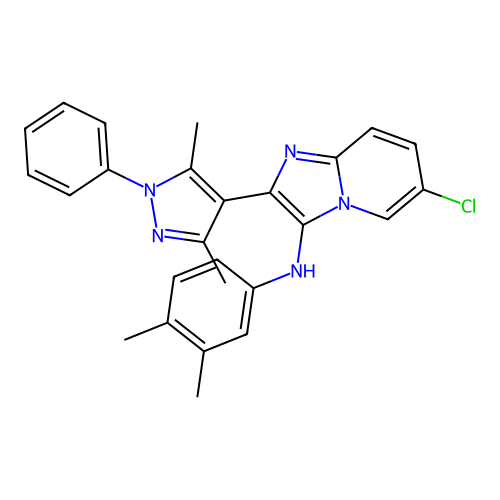 6-chloro-2-(3,5-dimethyl-1-phenyl-1H-pyrazol-4-yl)-N-(3,4-dimethylphenyl)imidazo[1,2-a]pyridin-3-amine structure