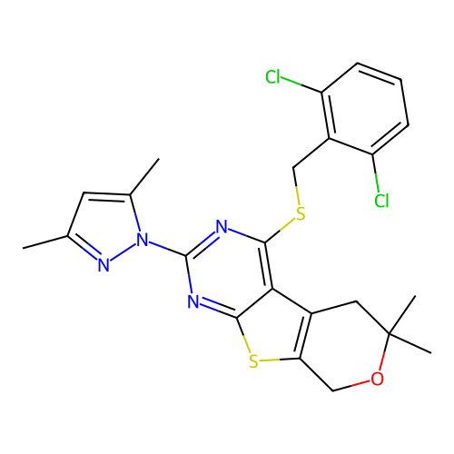 C23H22Cl2N4OS2 structure