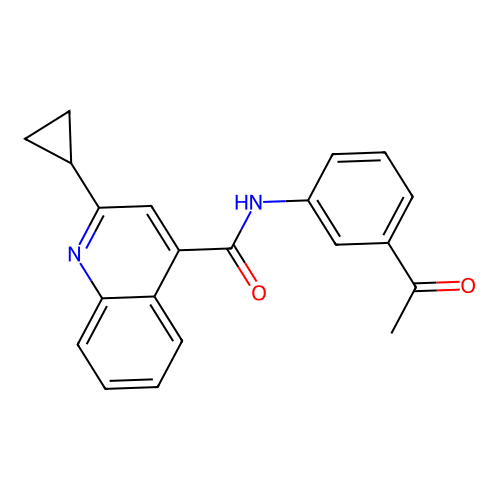 N-(3-acetylphenyl)-2-cyclopropylquinoline-4-carboxamide structure