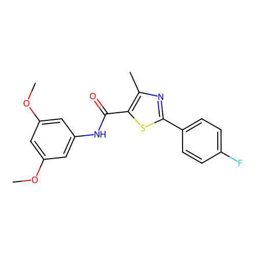 N-(3,5-dimethoxyphenyl)-2-(4-fluorophenyl)-4-methyl-1,3-thiazole-5-carboxamide structure