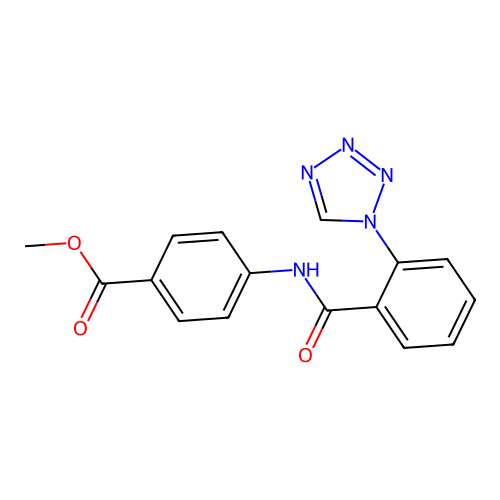 methyl 4-({[2-(1H-tetrazol-1-yl)phenyl]carbonyl}amino)benzoate structure