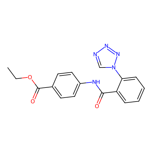 ethyl 4-({[2-(1H-tetrazol-1-yl)phenyl]carbonyl}amino)benzoate structure