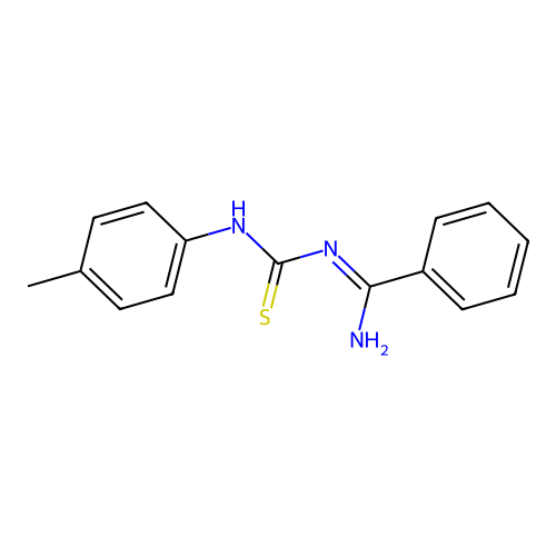 Benzenecarboximidamide, N-(((4-methylphenyl)amino)thioxomethyl)- structure