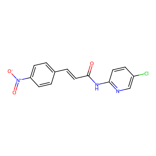 (2E)-N-(5-chloropyridin-2-yl)-3-(4-nitrophenyl)prop-2-enamide structure