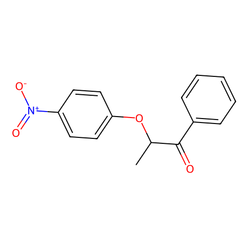 (p-Nitrophenoxy)propiophenone structure
