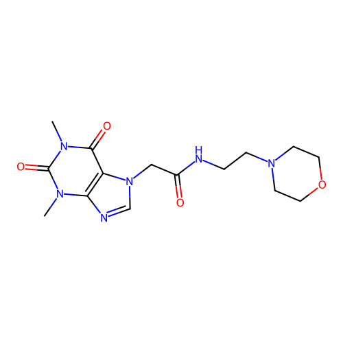2-(1,3-dimethyl-2,6-dioxo-purin-7-yl)-N-(2-morpholin-4-ylethyl)acetamide structure