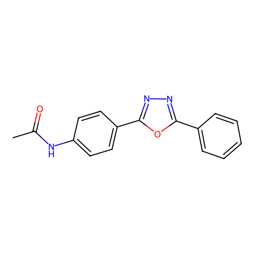 N-[4-(5-phenyl-1,3,4-oxadiazol-2-yl)phenyl]acetamide structure