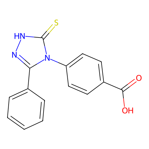 4-(3-phenyl-5-thioxo-1,5-dihydro-4H-1,2,4-triazol-4-yl)benzoic acid structure
