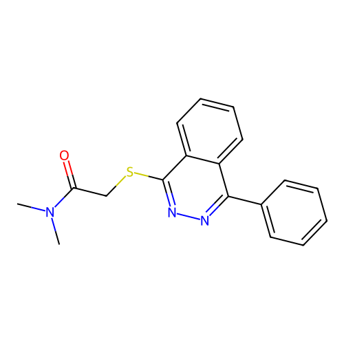 N,N-dimethyl-2-[(4-phenylphthalazin-1-yl)sulfanyl]acetamide structure