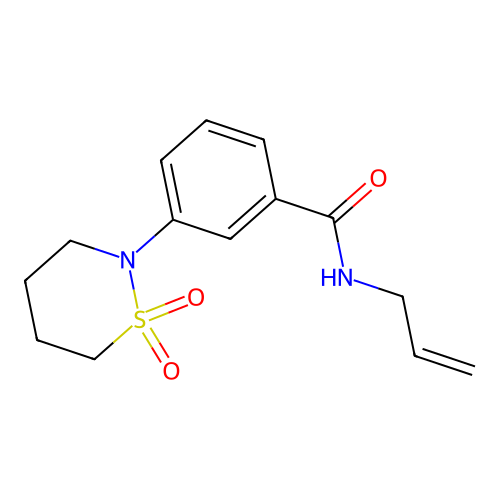 3-(1,1-dioxido-1,2-thiazinan-2-yl)-N-(prop-2-en-1-yl)benzamide structure