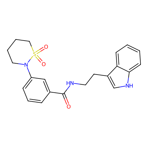 3-(1,1-dioxido-1,2-thiazinan-2-yl)-N-[2-(1H-indol-3-yl)ethyl]benzamide structure