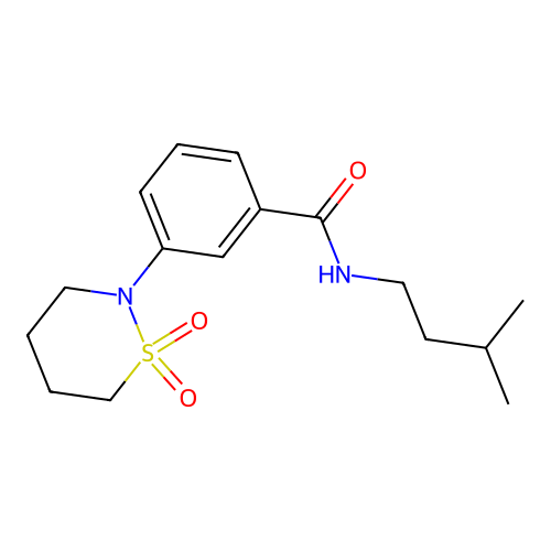 3-(1,1-dioxido-1,2-thiazinan-2-yl)-N-(3-methylbutyl)benzamide structure