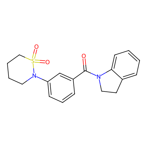2,3-dihydro-1H-indol-1-yl[3-(1,1-dioxido-1,2-thiazinan-2-yl)phenyl]methanone structure