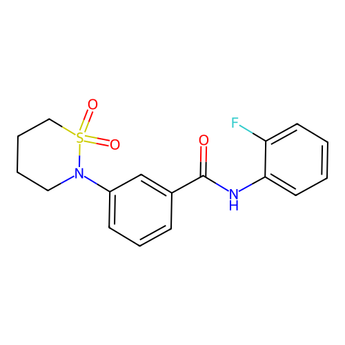 3-(1,1-dioxido-1,2-thiazinan-2-yl)-N-(2-fluorophenyl)benzamide structure