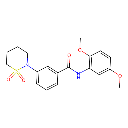 N-(2,5-dimethoxyphenyl)-3-(1,1-dioxido-1,2-thiazinan-2-yl)benzamide structure