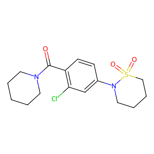 (2-Chloro-4-(1,1-dioxido-1,2-thiazinan-2-yl)phenyl)(piperidin-1-yl)methanone structure