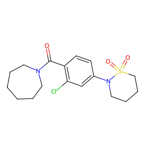 Azepan-1-yl(2-chloro-4-(1,1-dioxido-1,2-thiazinan-2-yl)phenyl)methanone structure