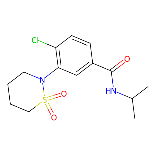 4-chloro-3-(1,1-dioxido-1,2-thiazinan-2-yl)-N-(propan-2-yl)benzamide structure
