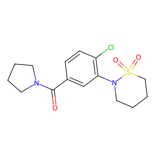 (4-Chloro-3-(1,1-dioxido-1,2-thiazinan-2-yl)phenyl)(pyrrolidin-1-yl)methanone structure