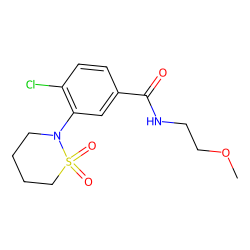 4-chloro-3-(1,1-dioxido-1,2-thiazinan-2-yl)-N-(2-methoxyethyl)benzamide structure