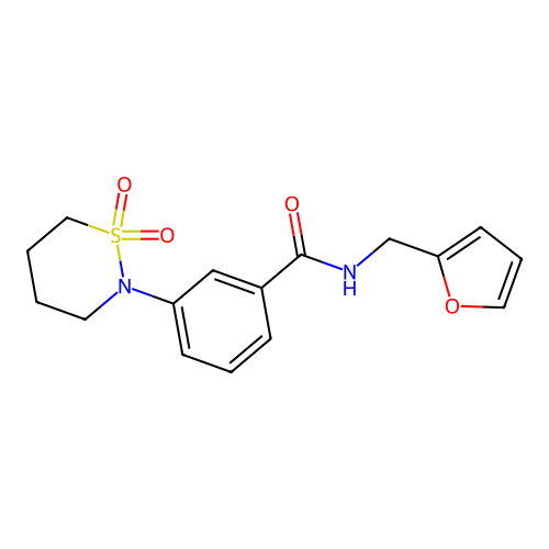 3-(1,1-dioxido-1,2-thiazinan-2-yl)-N-(furan-2-ylmethyl)benzamide structure