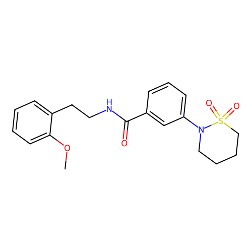 3-(1,1-dioxido-1,2-thiazinan-2-yl)-N-[2-(2-methoxyphenyl)ethyl]benzamide structure