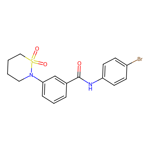 N-(4-bromophenyl)-3-(1,1-dioxido-1,2-thiazinan-2-yl)benzamide structure