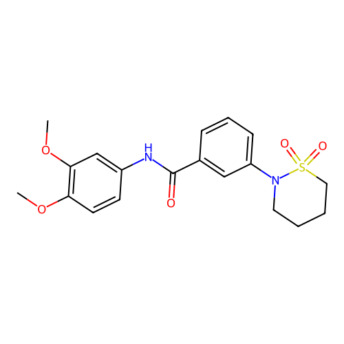 N-(3,4-dimethoxyphenyl)-3-(1,1-dioxido-1,2-thiazinan-2-yl)benzamide structure
