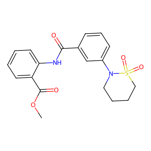 Methyl 2-({[3-(1,1-dioxido-1,2-thiazinan-2-yl)phenyl]carbonyl}amino)benzoate structure