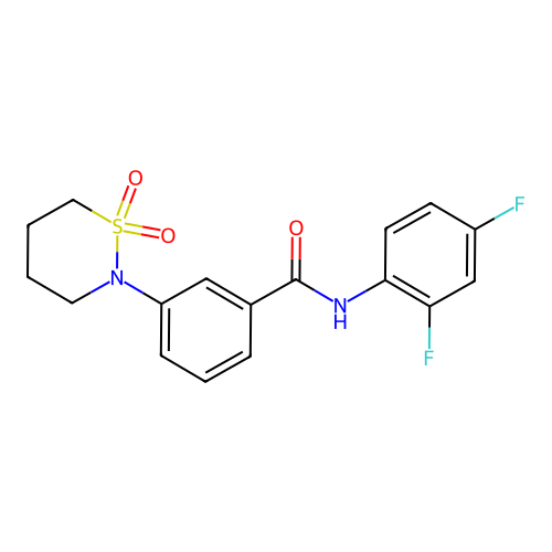 N-(2,4-difluorophenyl)-3-(1,1-dioxido-1,2-thiazinan-2-yl)benzamide structure